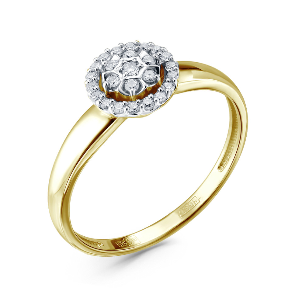 Кольцо из жёлтого золота с бриллиантами (051475)