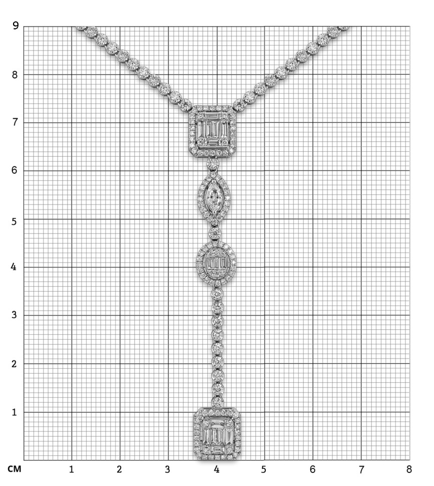 Колье из белого золота с бриллиантами (052618)