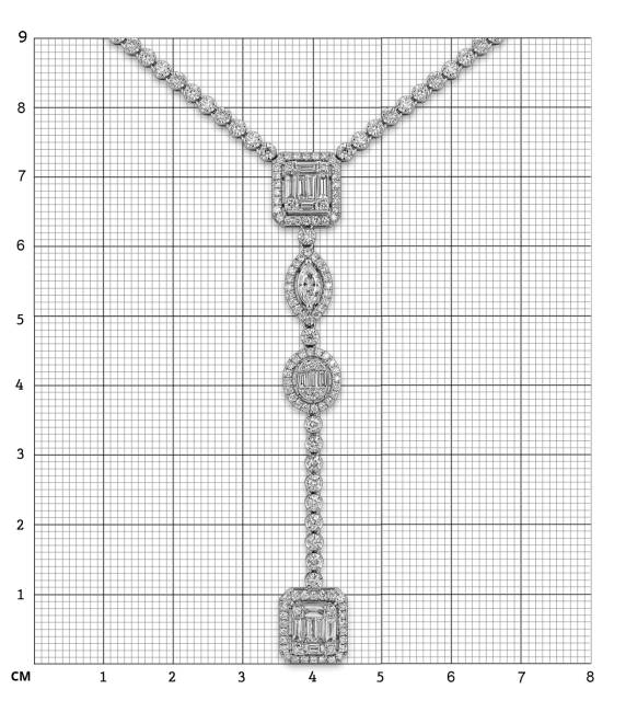 Колье из белого золота с бриллиантами (052618)