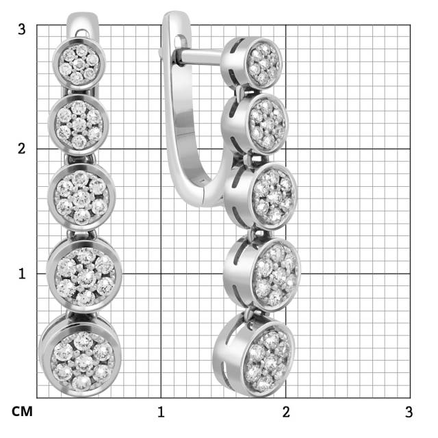 Серьги из белого золота с бриллиантами (037594)