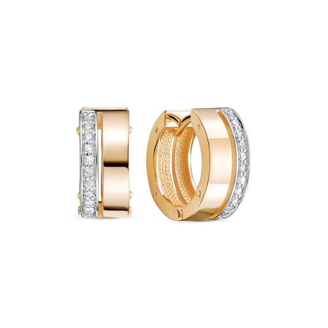 Серьги из красного золота с бриллиантами (053077)