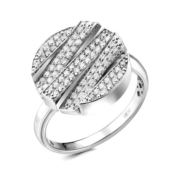 Кольцо из белого золота с бриллиантами (055026)