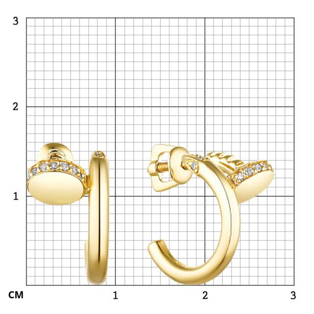 Серьги из жёлтого золота с бриллиантами (050612)