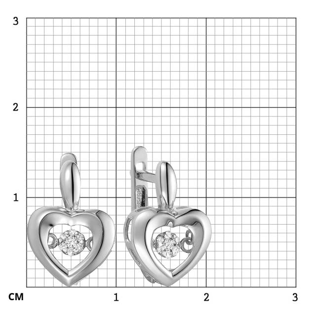 Серьги из белого золота с бриллиантами (059570)
