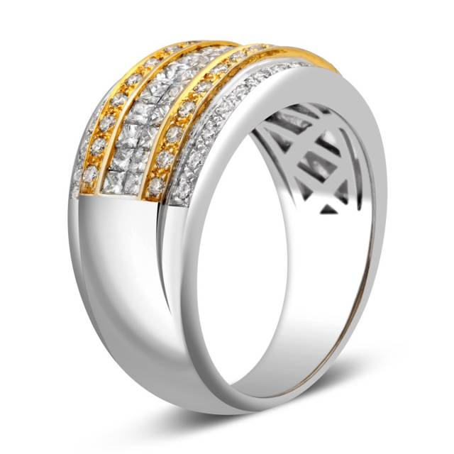 Кольцо из комбинированного золота с бриллиантами (025093)