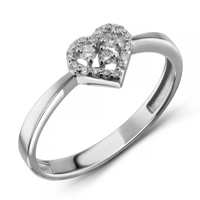 Помолвочное кольцо из белого золота с бриллиантами (063768)