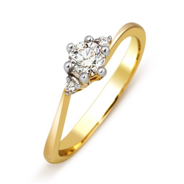 Помолвочное кольцо из жёлтого золота с бриллиантами (014376)