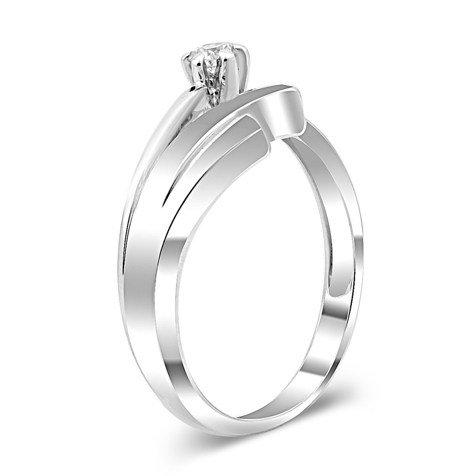 Кольцо из белого золота с бриллиантом (023555)