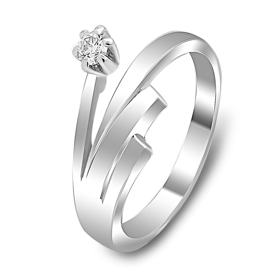 Кольцо из белого золота с бриллиантом (023555)