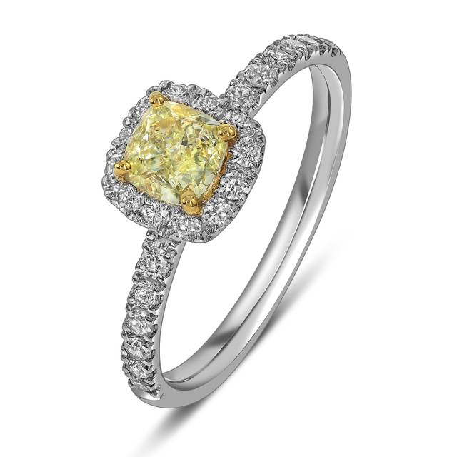 Помолвочное кольцо из белого золота с бриллиантами (063545)