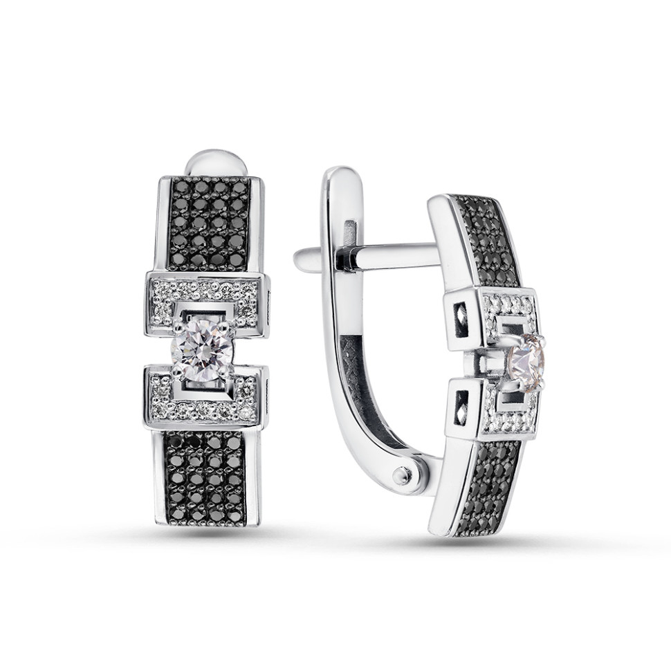 Серьги из белого золота с бриллиантами (052915)