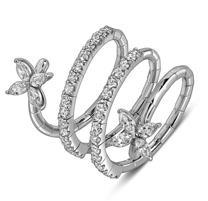 Кольцо из белого золота с бриллиантами (059972)