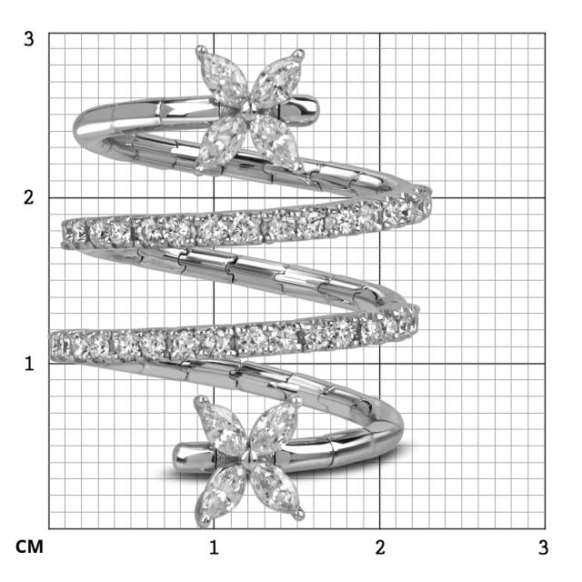 Кольцо из белого золота с бриллиантами (059972)