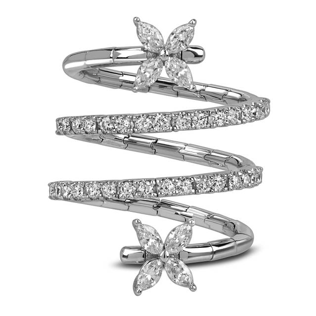 Кольцо из белого золота с бриллиантами (059972)