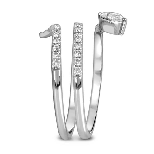 Кольцо из белого золота с бриллиантами  (060223)