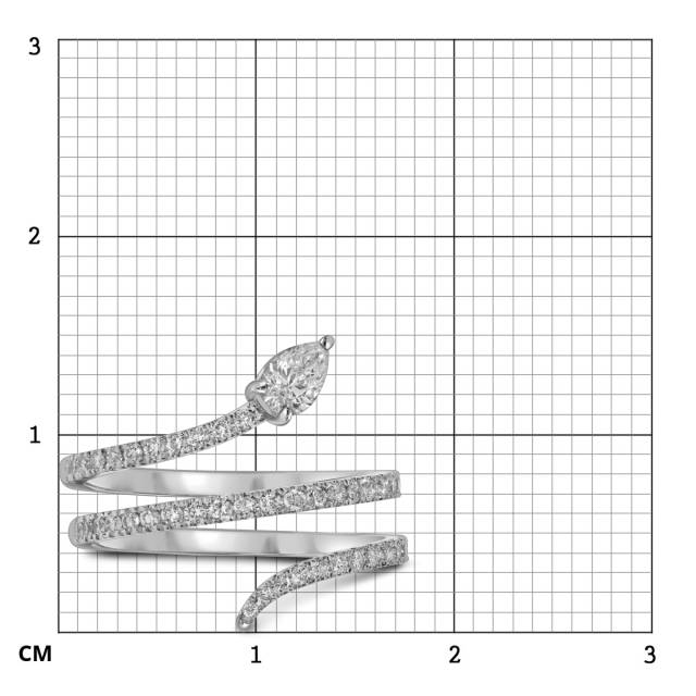 Кольцо из белого золота с бриллиантами  (060223)