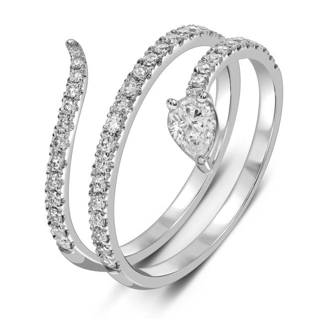 Кольцо из белого золота с бриллиантами (060223)