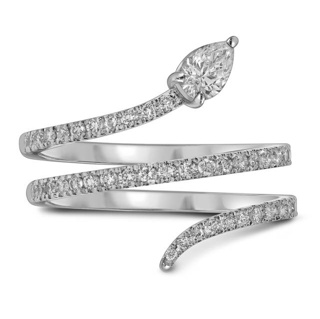 Кольцо из белого золота с бриллиантами (060223)