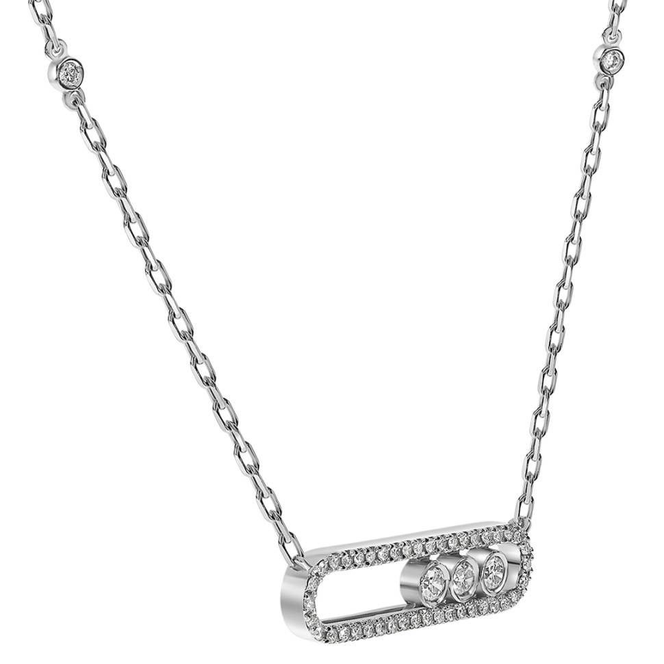 Колье из белого золота с бриллиантами (060555)