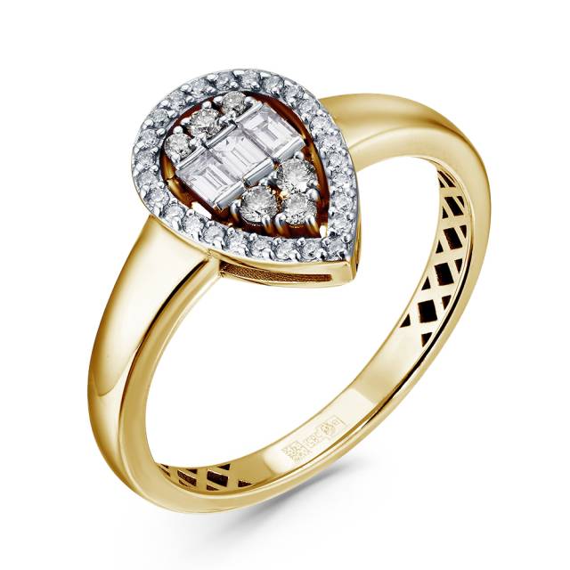 Кольцо из желтого золота с бриллиантами (055838)