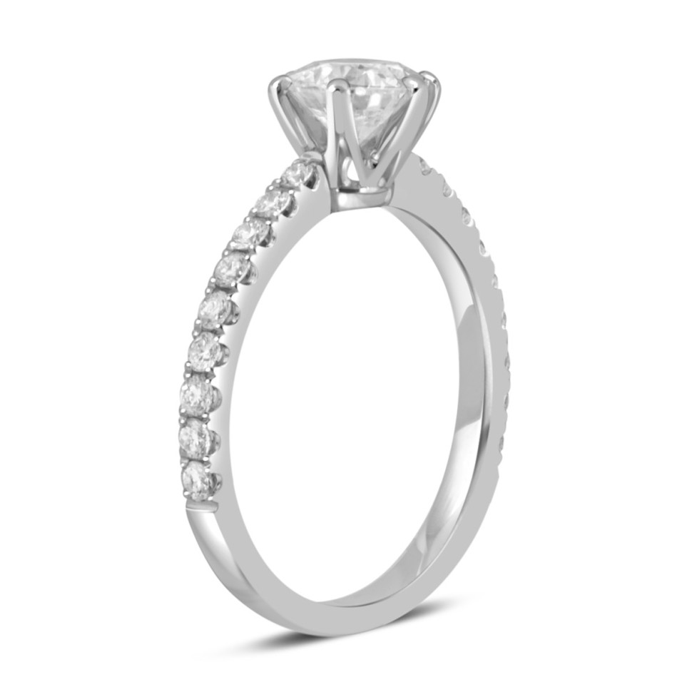 Помолвочное  кольцо из белого золота с бриллиантами (051329)