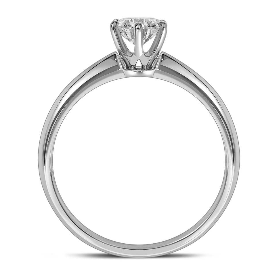 Помолвочное  кольцо из белого золота с бриллиантом (014782)