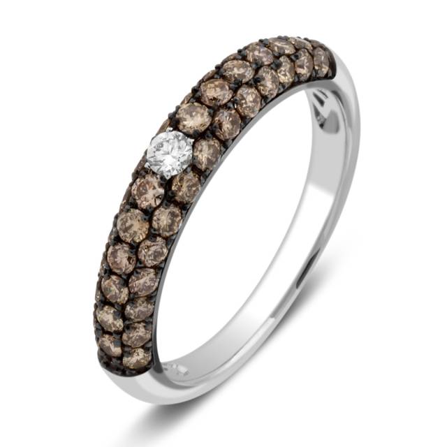 Кольцо из белого золота с бриллиантами (013671)