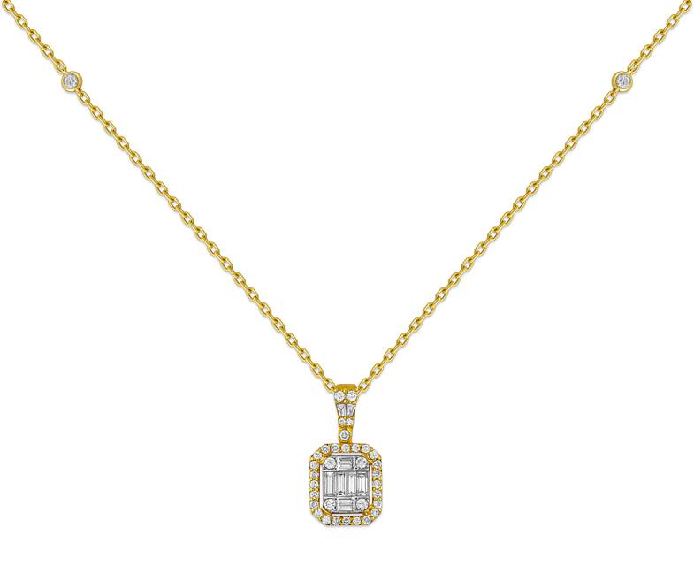 Колье из жёлтого золота с бриллиантами (048443)