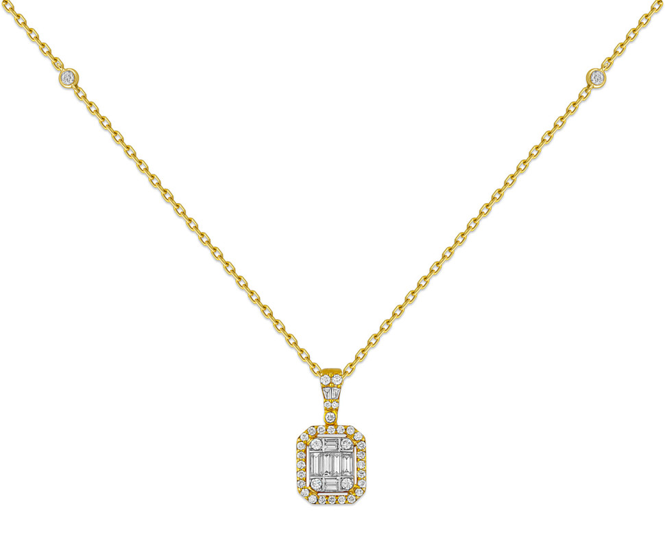 Колье из жёлтого золота с бриллиантами (048443)