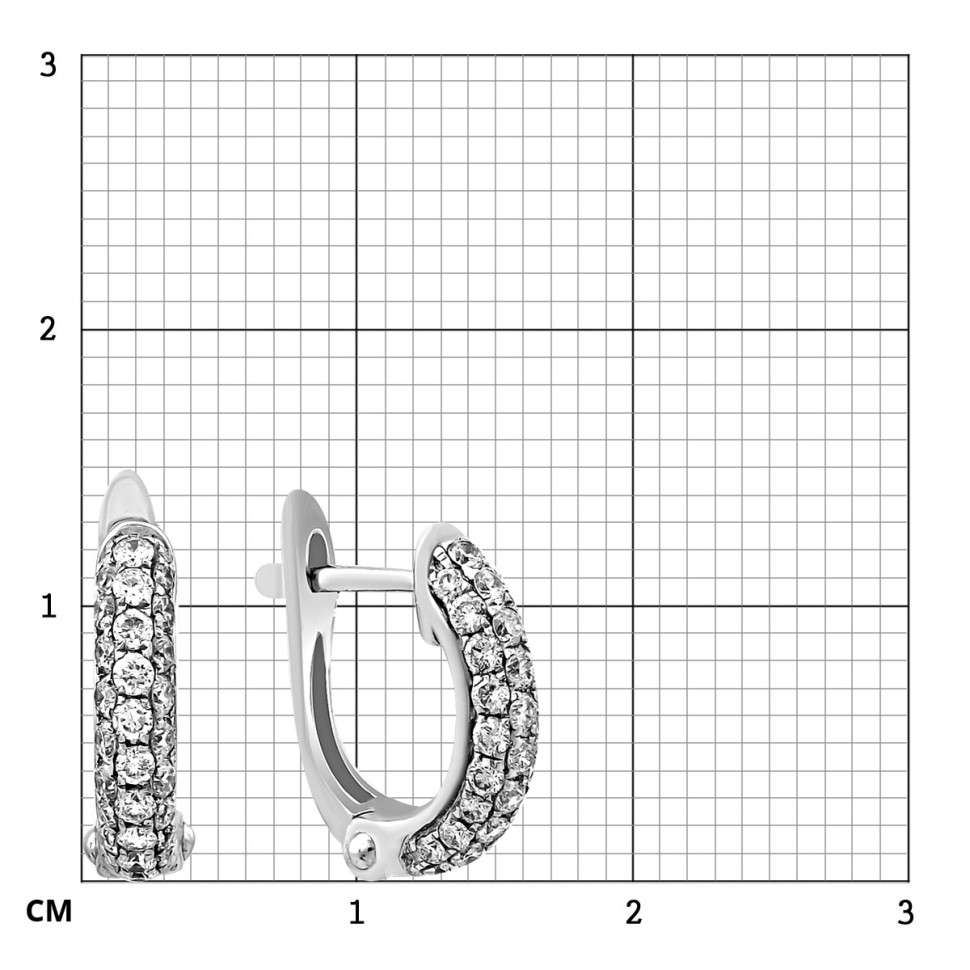 Серьги из белого золота с бриллиантами (012814)