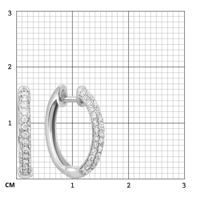 Серьги конго из белого золота с бриллиантами (030668)