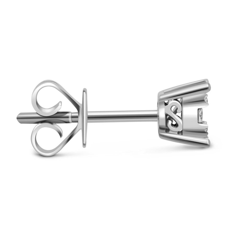 Серьги пусеты из белого золота с бриллиантами (029191)