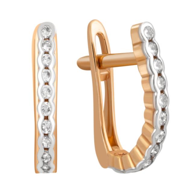 Серьги из красного золота с бриллиантами (032785)