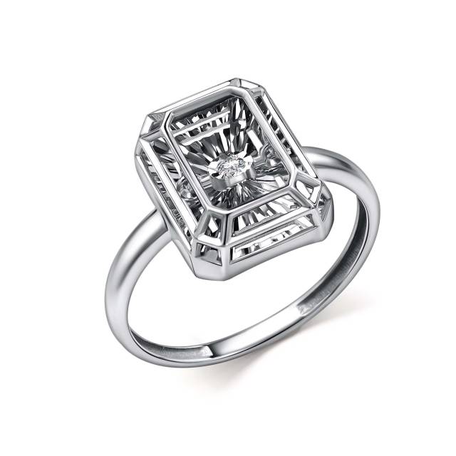 Кольцо из белого золота с бриллиантом (063026)