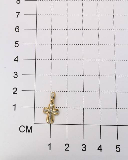 Кулон крест из комбинированного золота с бриллиантами (049264)