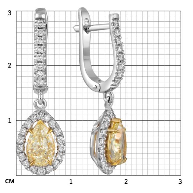 Серьги из белого золота с бриллиантами (053743)