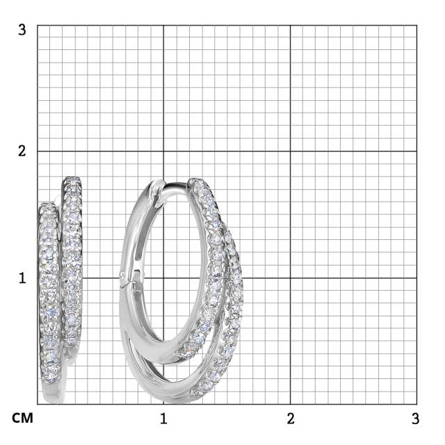 Серьги конго из белого золота с бриллиантами (053916)