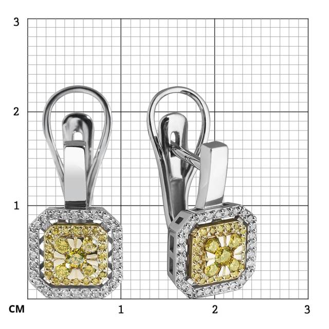 Серьги из белого золота с бриллиантами  (063787)