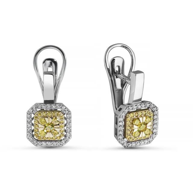 Серьги из белого золота с бриллиантами  (063787)