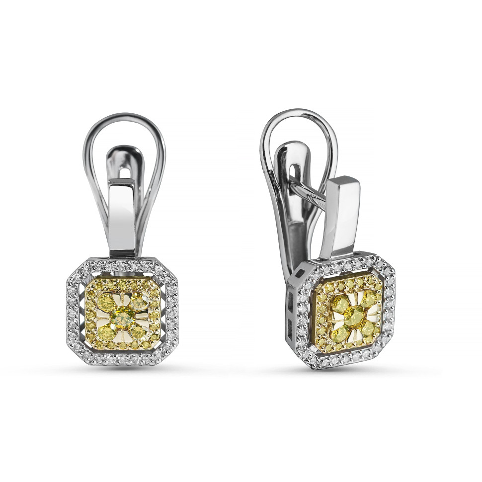 Серьги из белого золота с бриллиантами  (063787)
