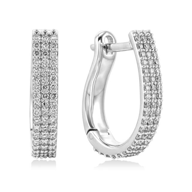 Серьги из белого золота с бриллиантами (054605)