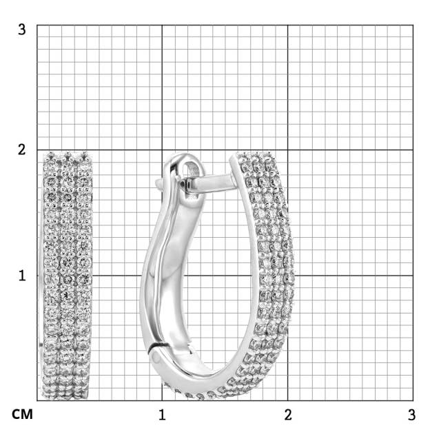 Серьги из белого золота с бриллиантами (054605)