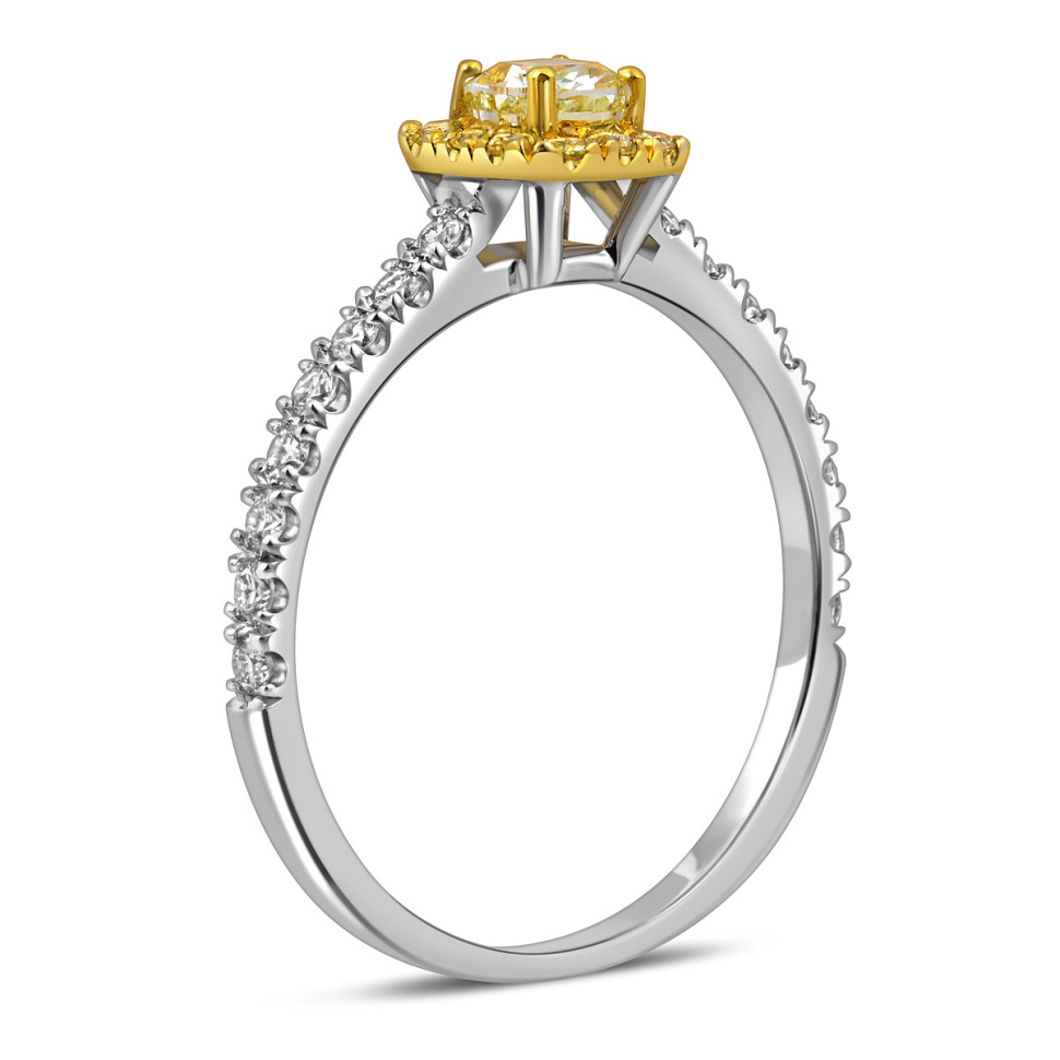 Помолвочное кольцо из комбинированного золота с бриллиантами (058520)