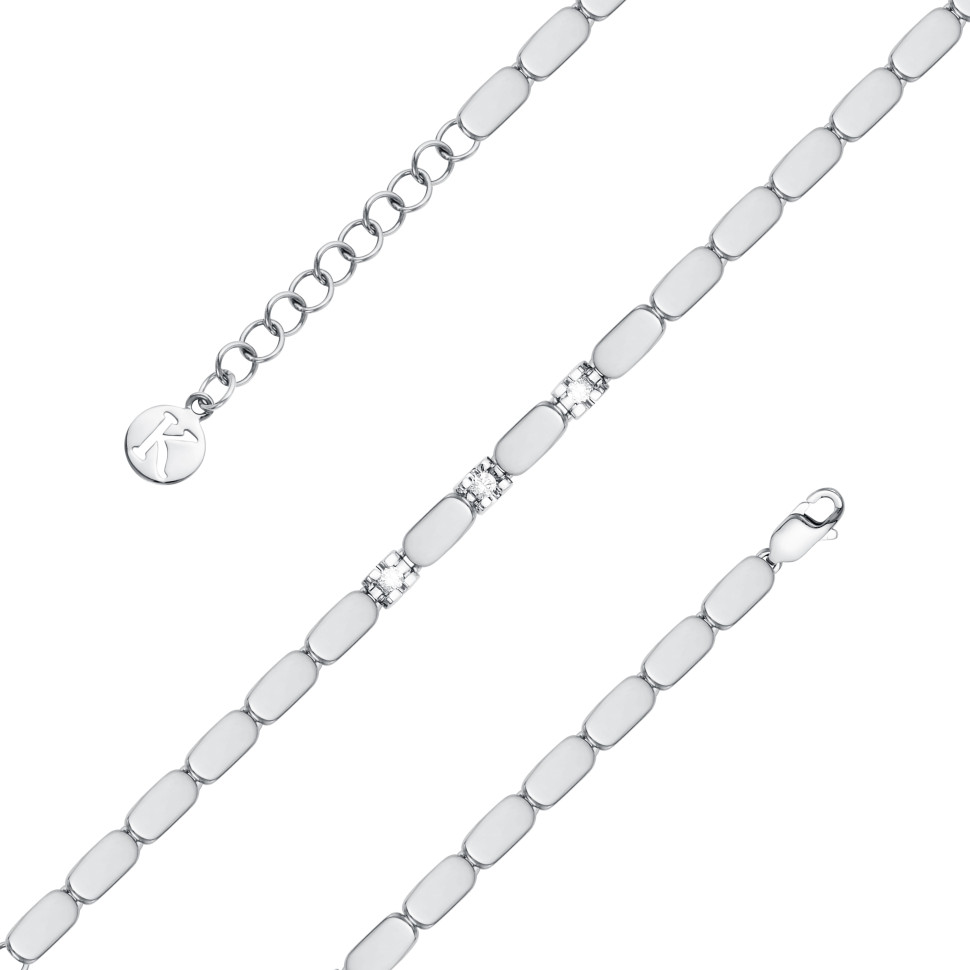 Браслет из белого золота с бриллиантами (061078)