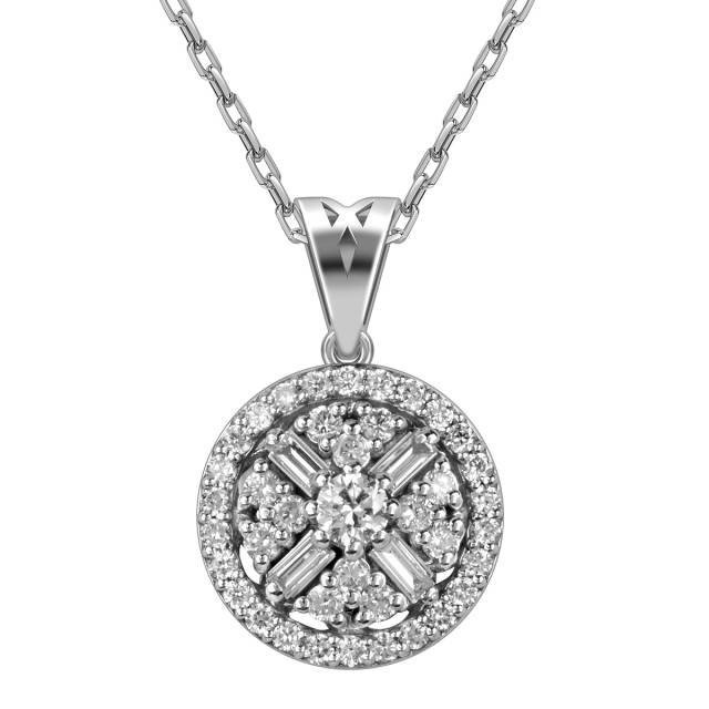 Колье из белого золота с бриллиантами (051604)