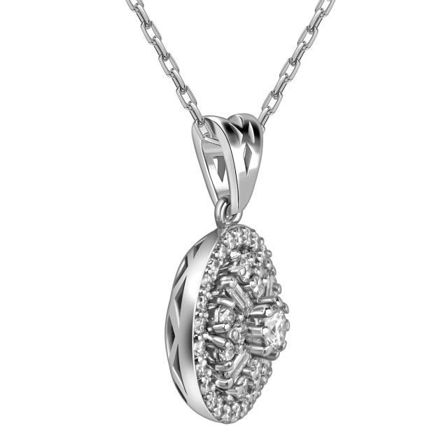 Колье из белого золота с бриллиантами (051604)