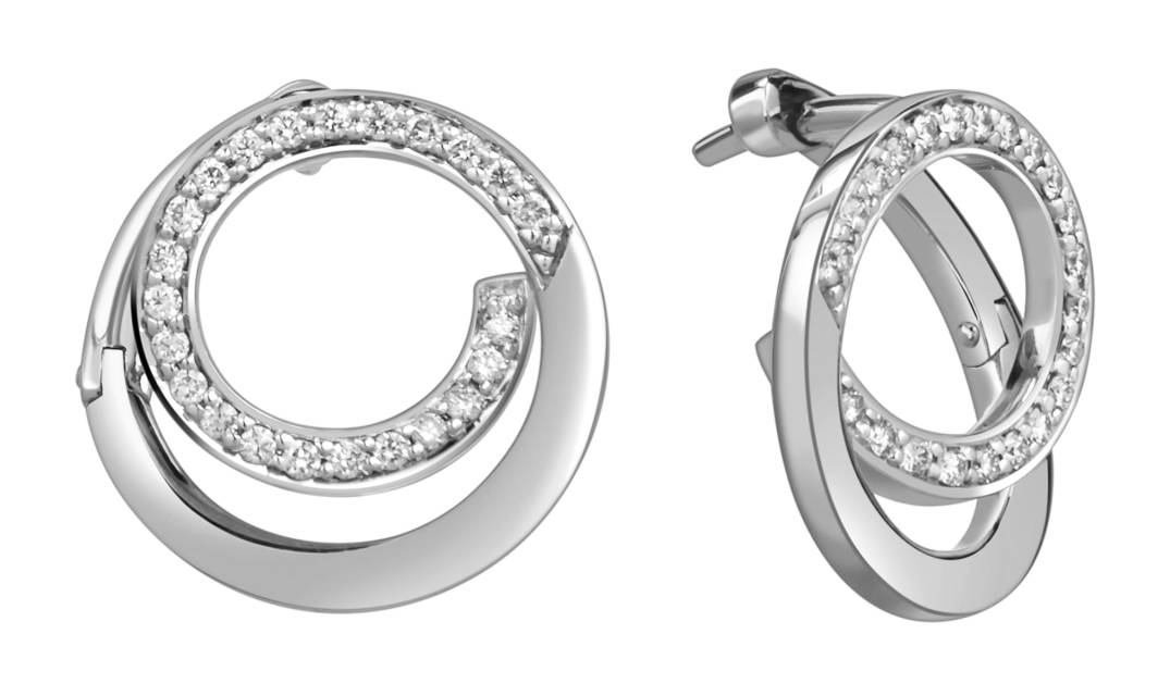 Серьги из белого золота с бриллиантами  (059977)