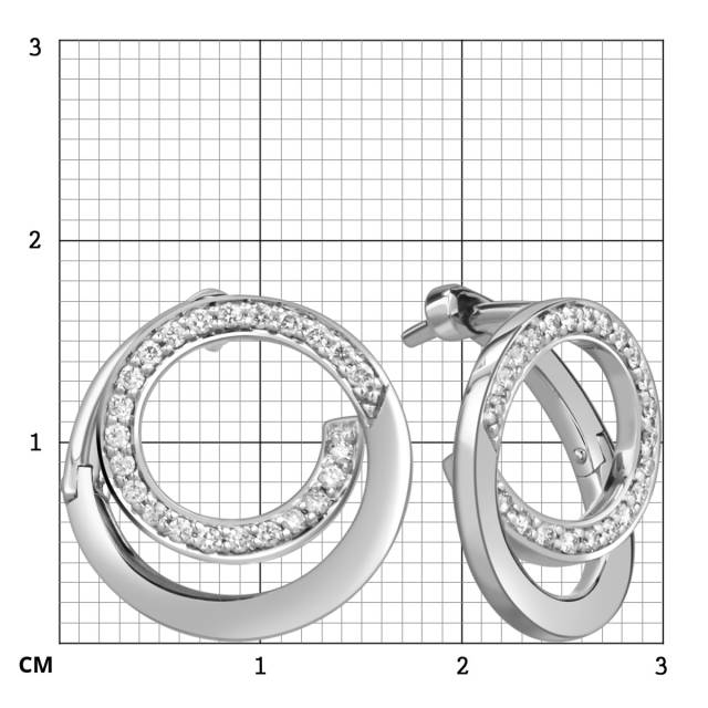 Серьги из белого золота с бриллиантами  (059977)
