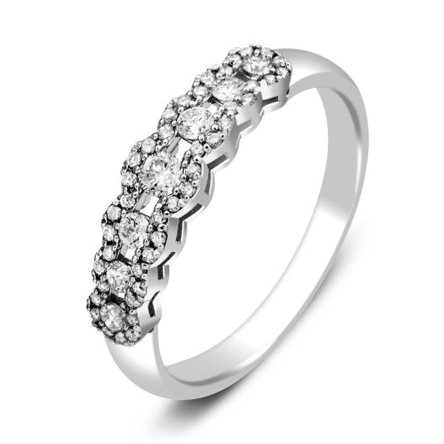 Кольцо из белого золота с бриллиантами (060343)