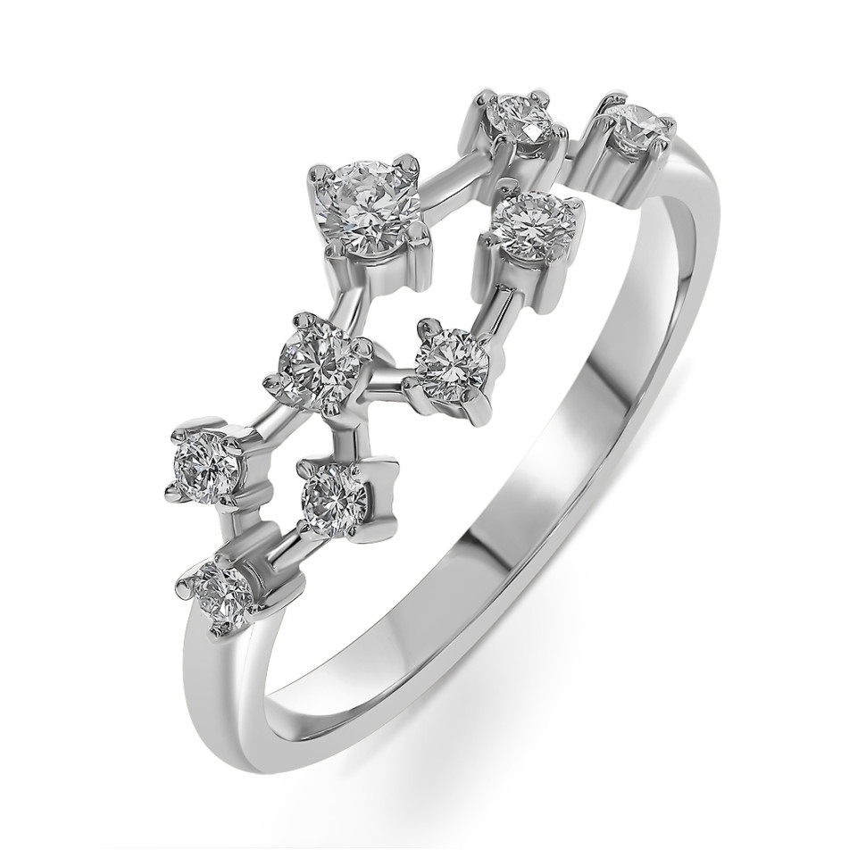 Кольцо из белого золота с бриллиантами (060218)